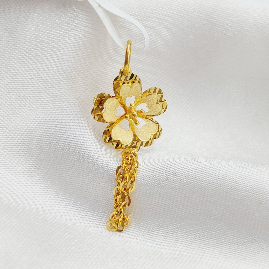 21K Gold Fancy Rose Pendant by Saeed Jewelry - Image 1