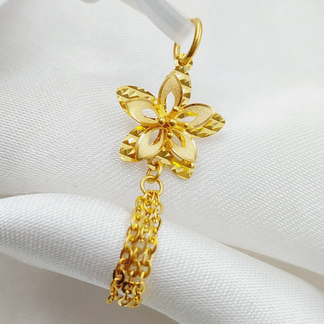 21K Gold Fancy Rose Pendant by Saeed Jewelry - Image 1