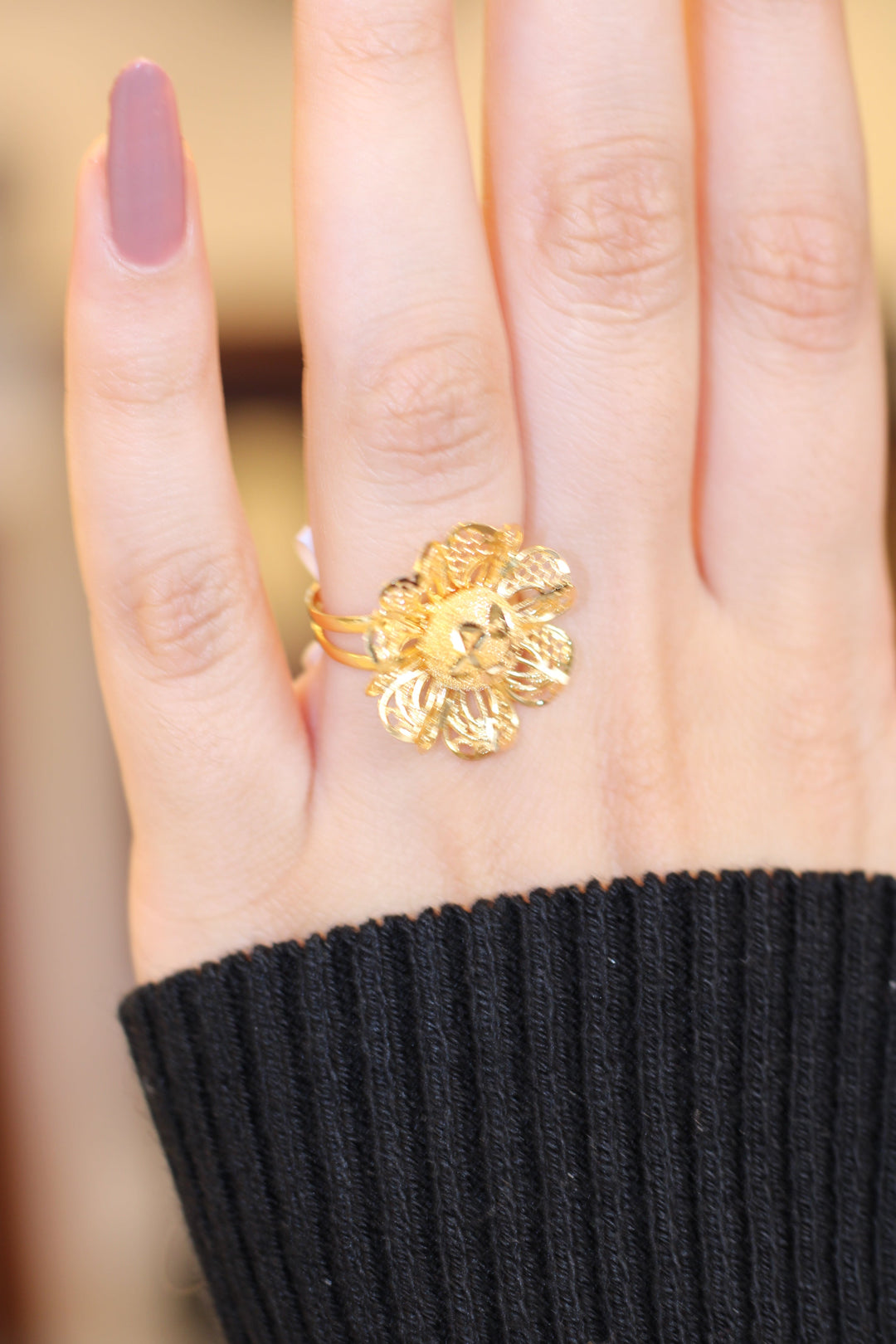 21K Gold Fancy Rose Ring by Saeed Jewelry - Image 9