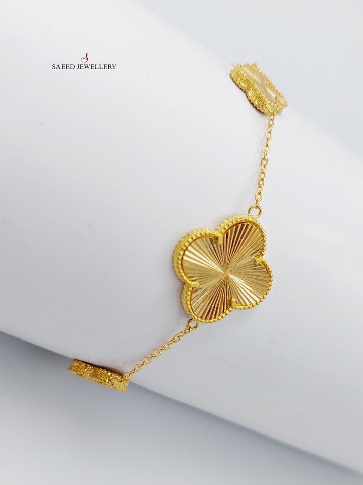 21K Gold 21K Fancy Clover Bracelet by Saeed Jewelry - Image 3