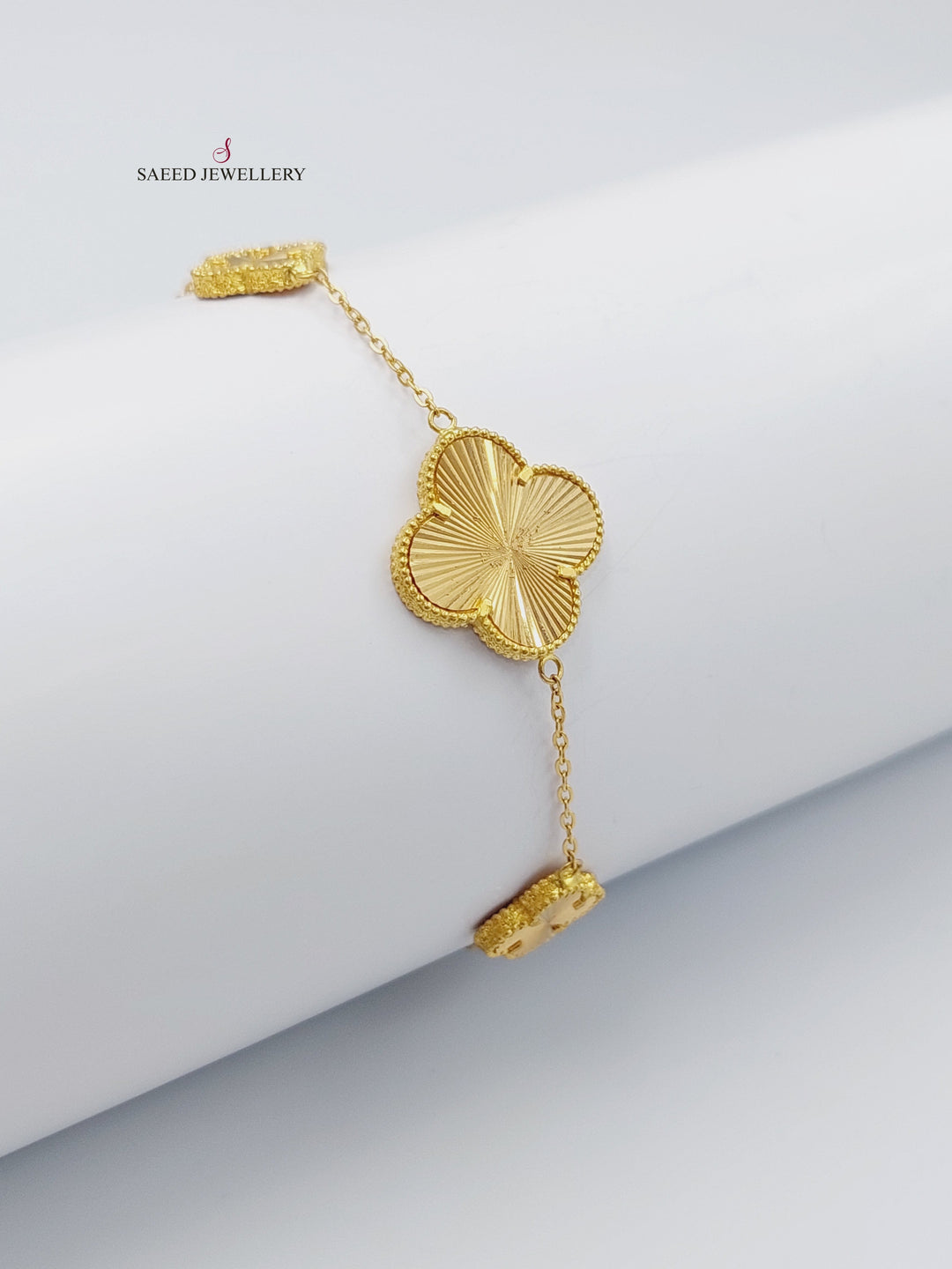 21K Gold 21K Fancy Clover Bracelet by Saeed Jewelry - Image 2