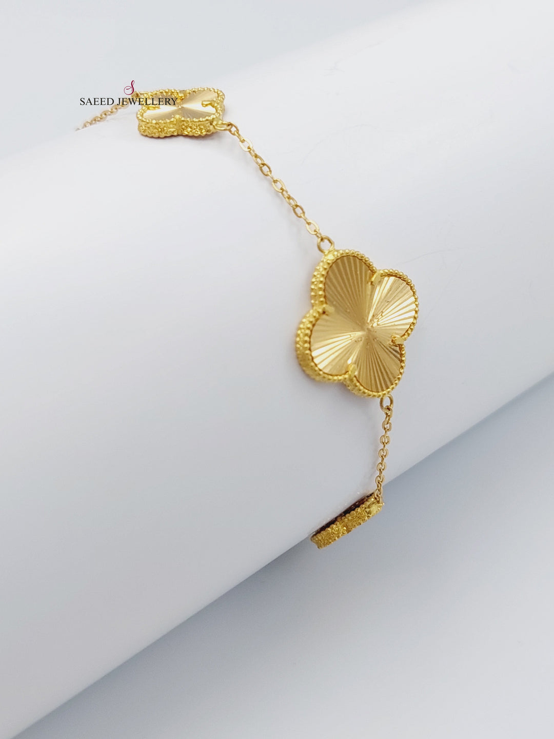 21K Gold 21K Fancy Clover Bracelet by Saeed Jewelry - Image 8