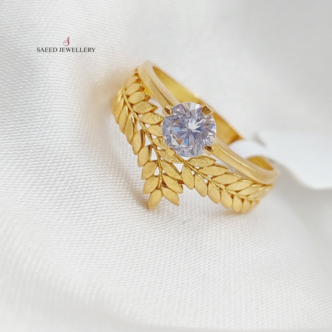 21K Gold Fancy Twins Wedding Ring by Saeed Jewelry - Image 4