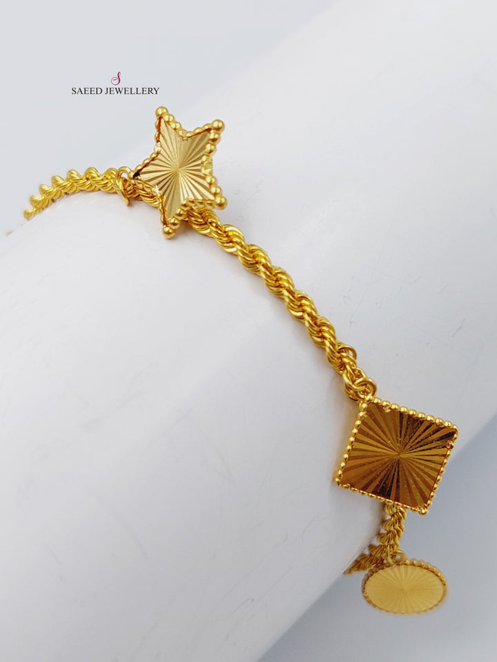 21K Gold Fancy Twisted Bracelet by Saeed Jewelry - Image 4