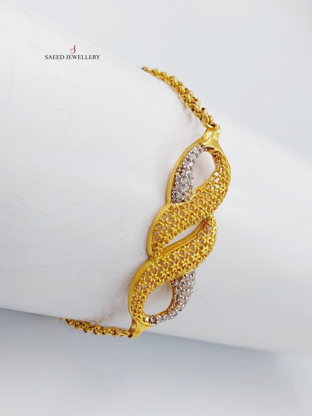 21K Gold Fancy Zirconia Bracelet by Saeed Jewelry - Image 1