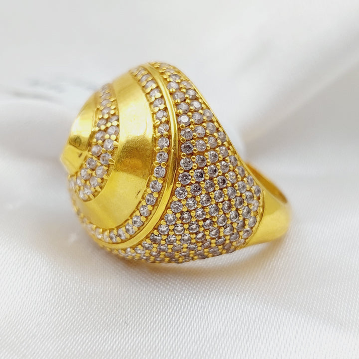 21K Gold Fancy Zirconia Ring by Saeed Jewelry - Image 3