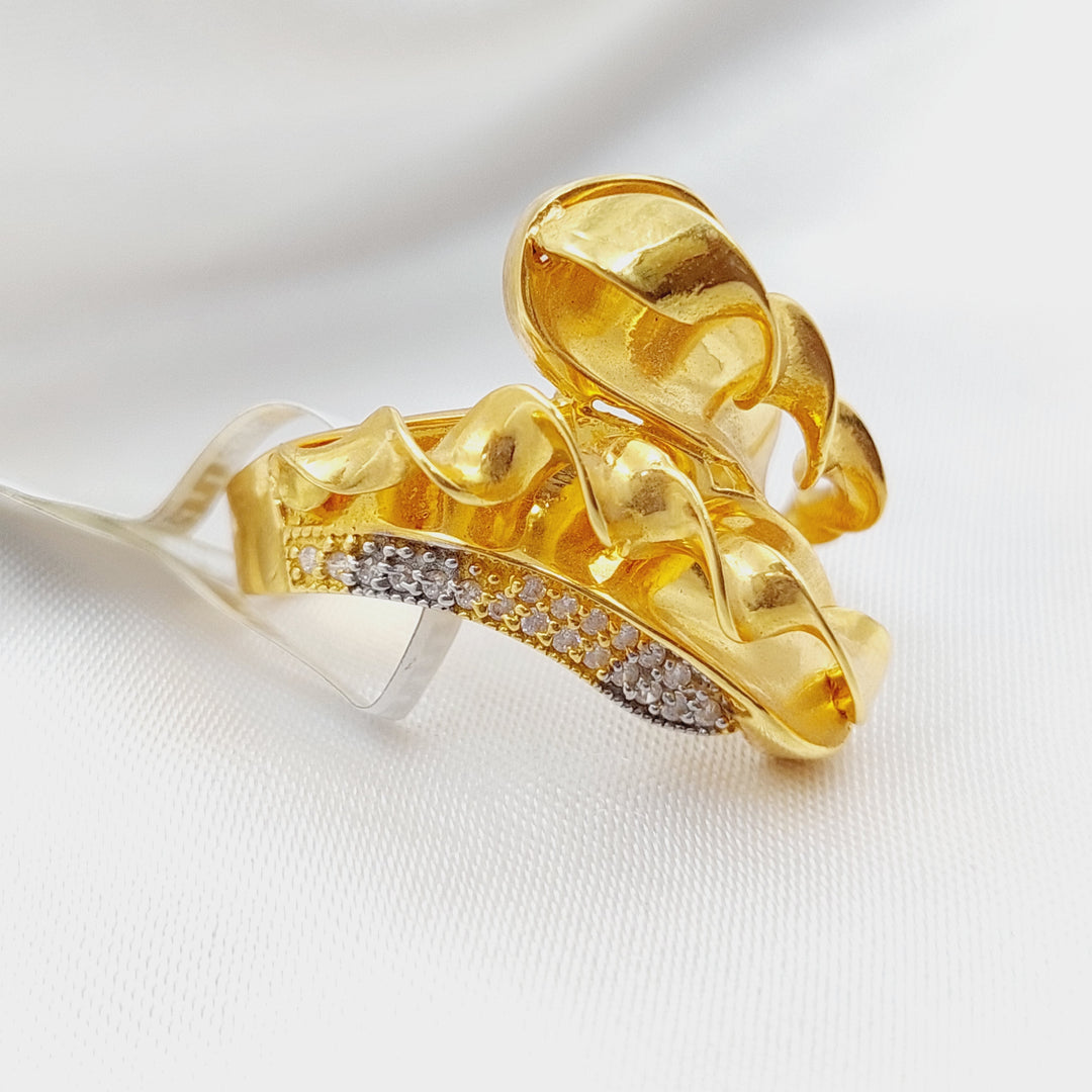 21K Gold Fancy Zirconia Ring by Saeed Jewelry - Image 1