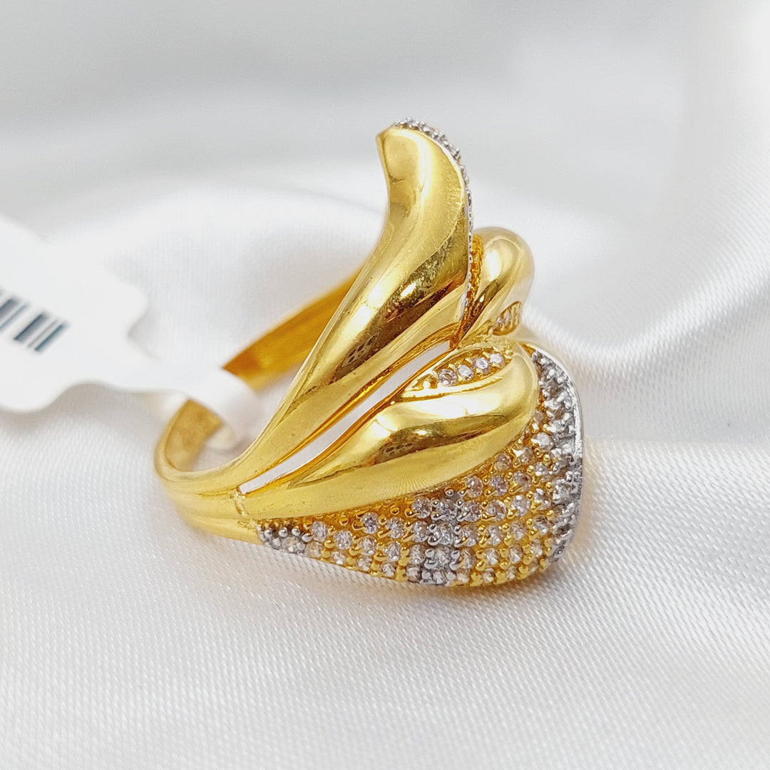 21K Gold Fancy Zirconia Ring by Saeed Jewelry - Image 3