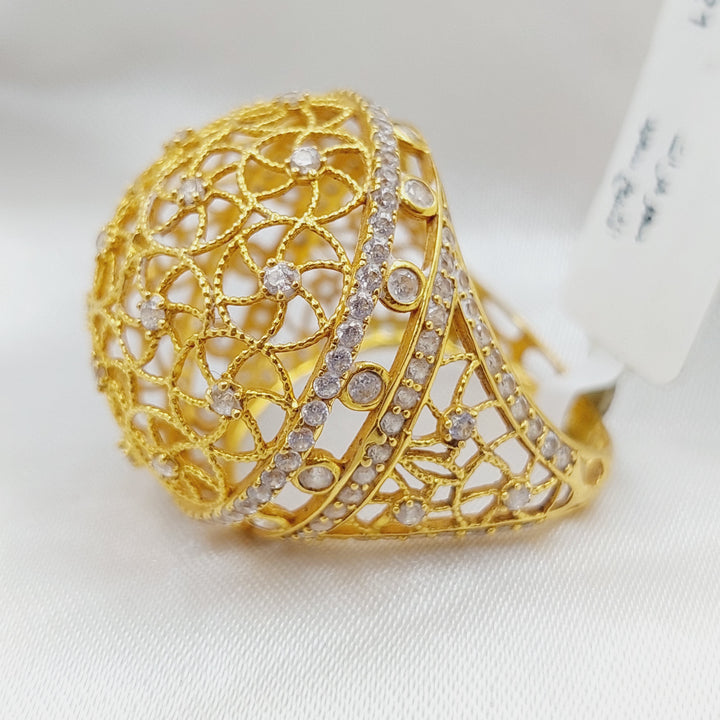 21K Gold Fancy Zirconia Ring by Saeed Jewelry - Image 1