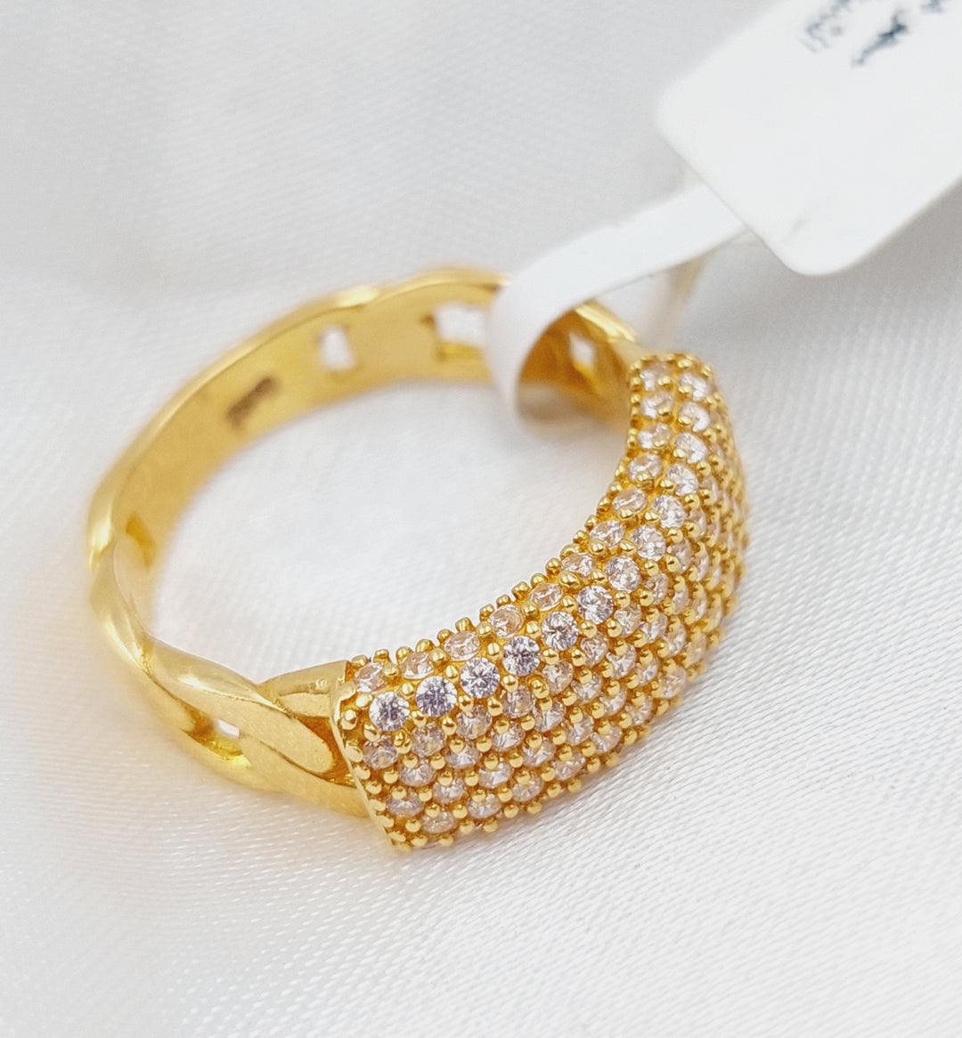 21K Gold Fancy Zirconia Ring by Saeed Jewelry - Image 5