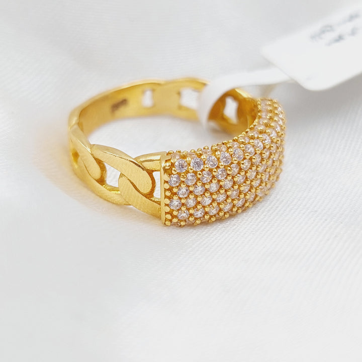 21K Gold Fancy Zirconia Ring by Saeed Jewelry - Image 1