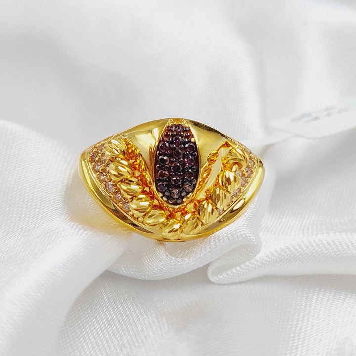 21K Gold Fancy Zirconia Ring by Saeed Jewelry - Image 4