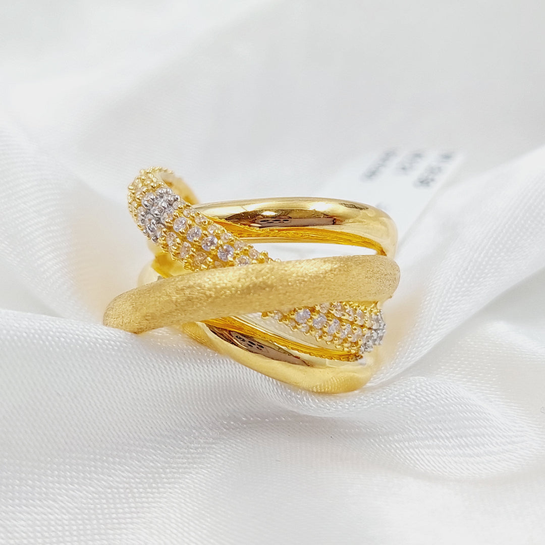 21K Gold Fancy Zirconia Ring by Saeed Jewelry - Image 4