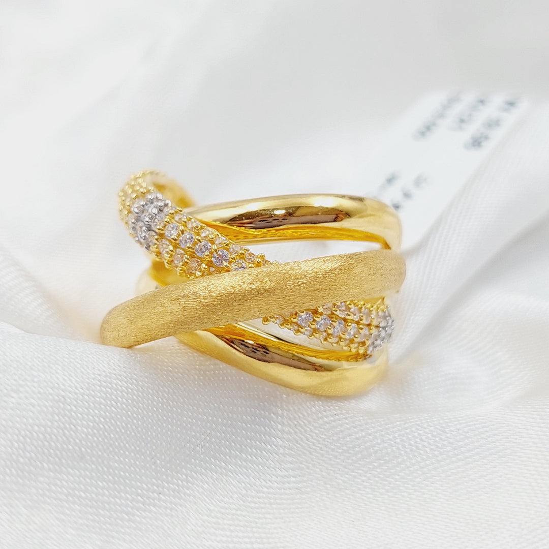 21K Gold Fancy Zirconia Ring by Saeed Jewelry - Image 1