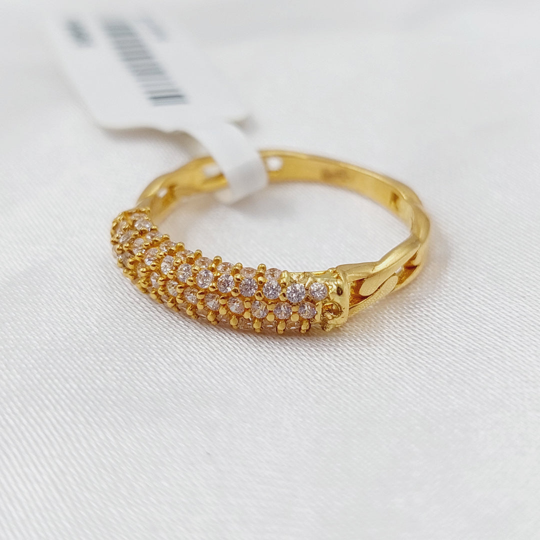 21K Gold Fancy Zirconia Ring by Saeed Jewelry - Image 4