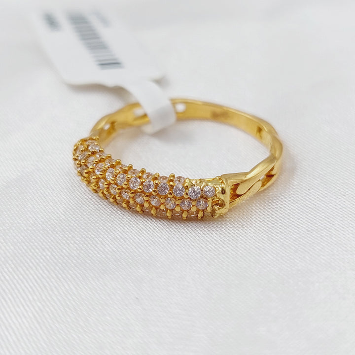 21K Gold Fancy Zirconia Ring by Saeed Jewelry - Image 4