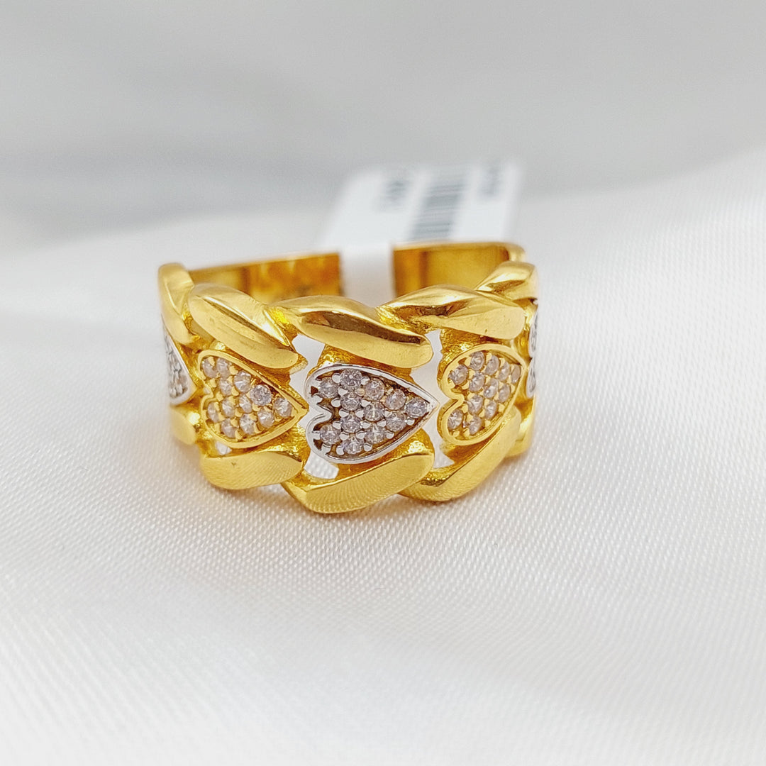 21K Gold Fancy Zirconia Ring by Saeed Jewelry - Image 1