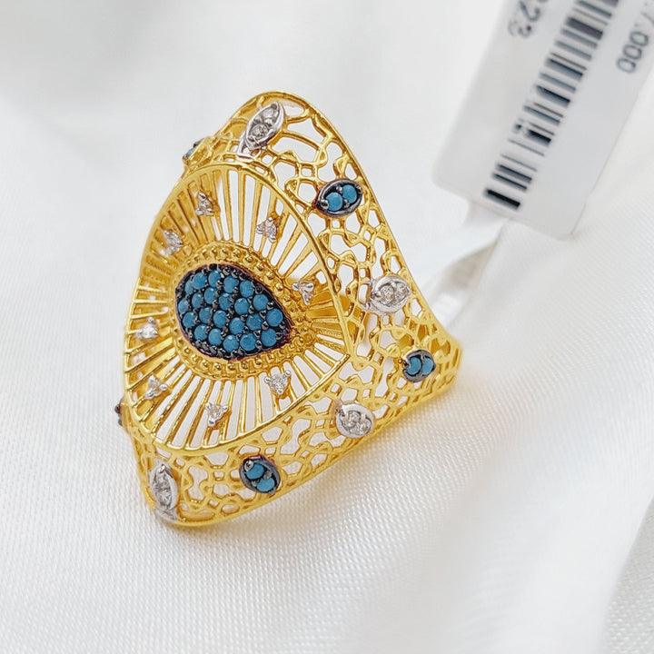 21K Gold Fancy Zirconia Ring by Saeed Jewelry - Image 5