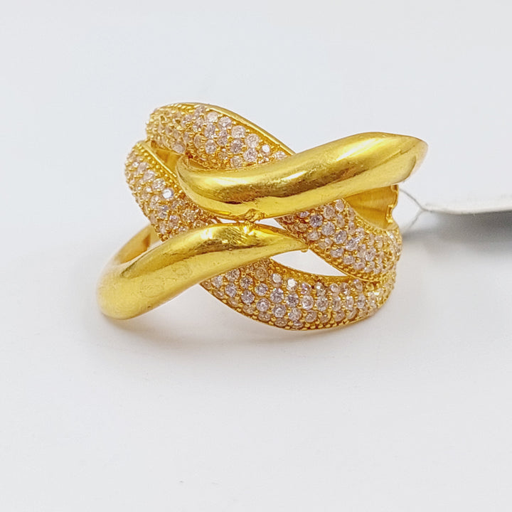 21K Gold Fancy Zirconia Ring by Saeed Jewelry - Image 7