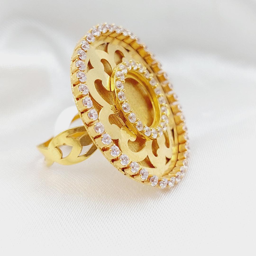 21K Gold Fancy Zirconia Ring by Saeed Jewelry - Image 1