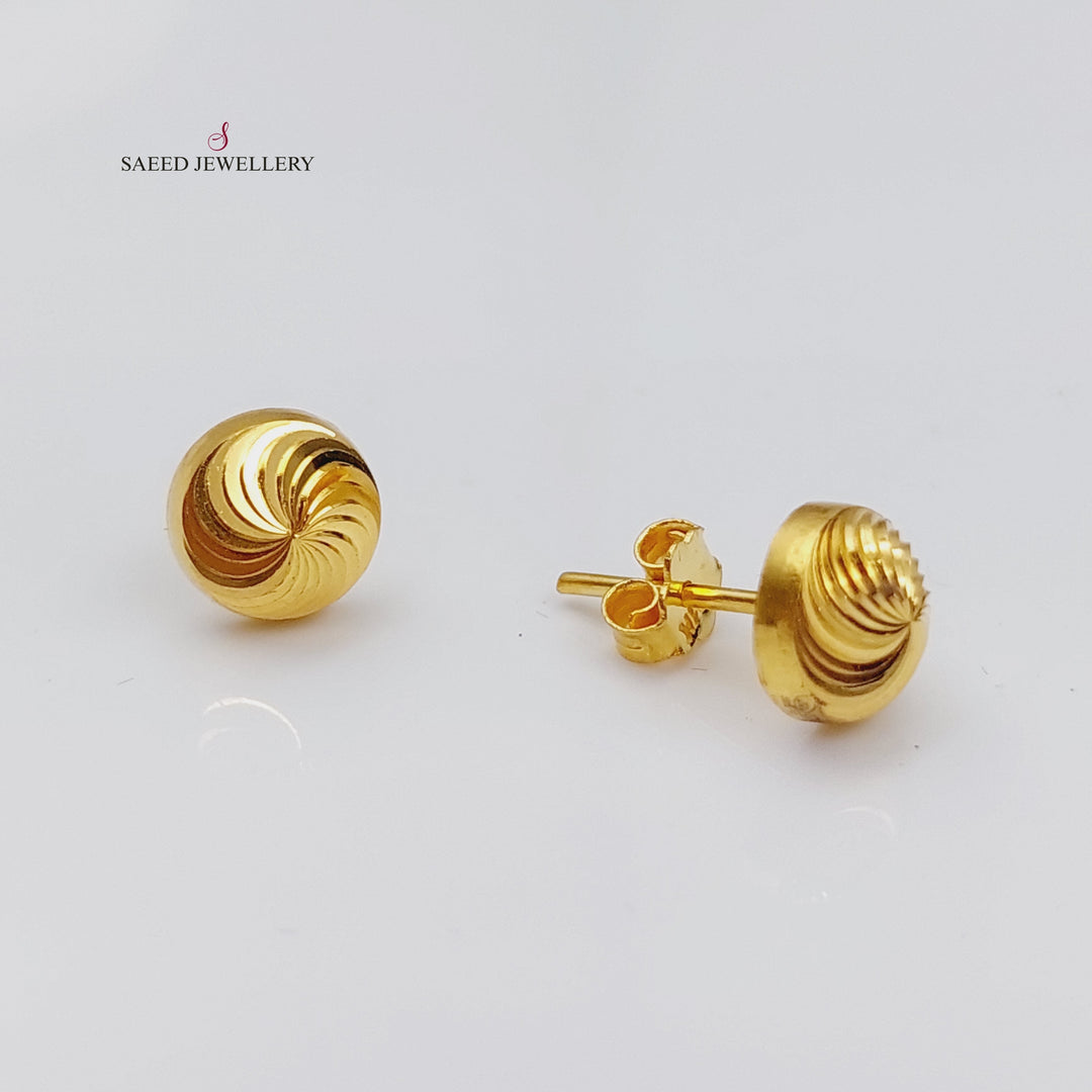 21K Gold Fancy screw Earrings by Saeed Jewelry - Image 6