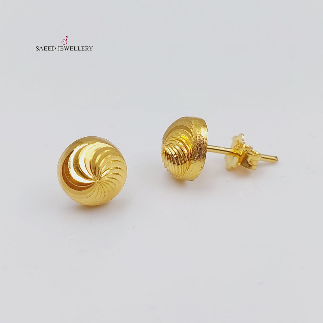 21K Gold Fancy screw Earrings by Saeed Jewelry - Image 5