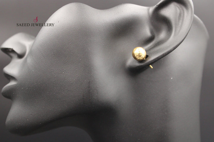 21K Gold Fancy screw Earrings by Saeed Jewelry - Image 2