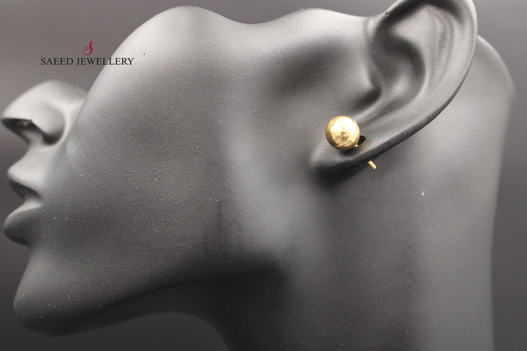 21K Gold Fancy screw Earrings by Saeed Jewelry - Image 5