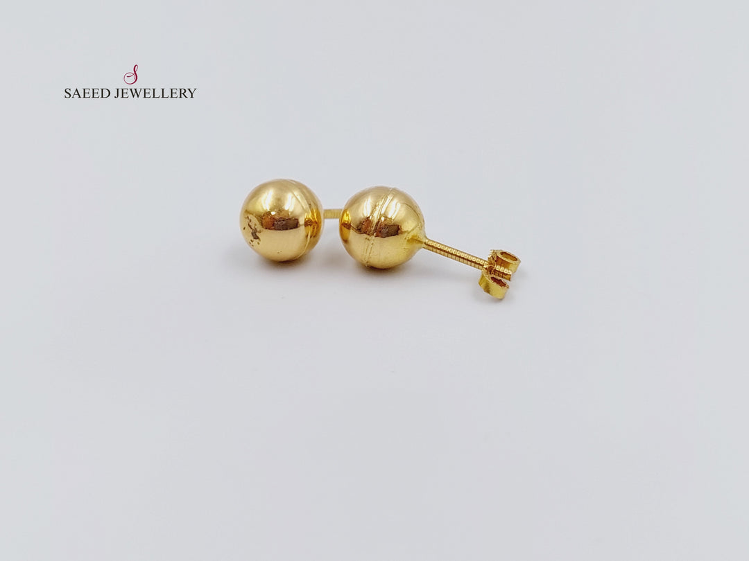 21K Gold Fancy screw Earrings by Saeed Jewelry - Image 3