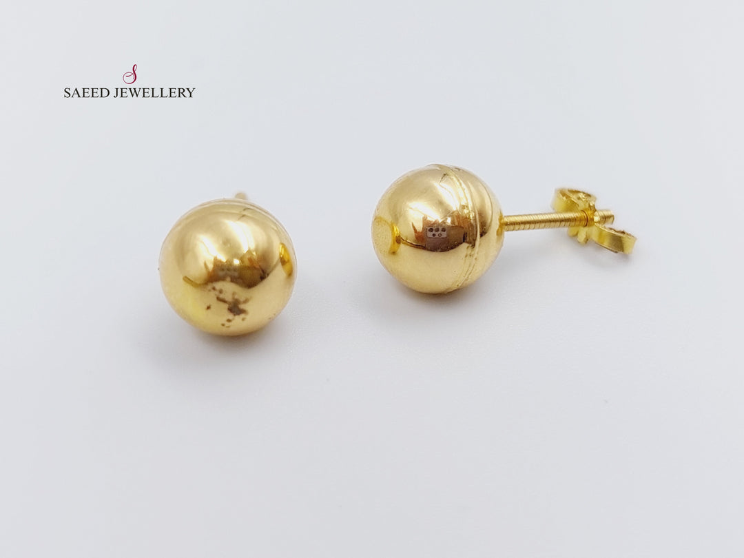 21K Gold Fancy screw Earrings by Saeed Jewelry - Image 1