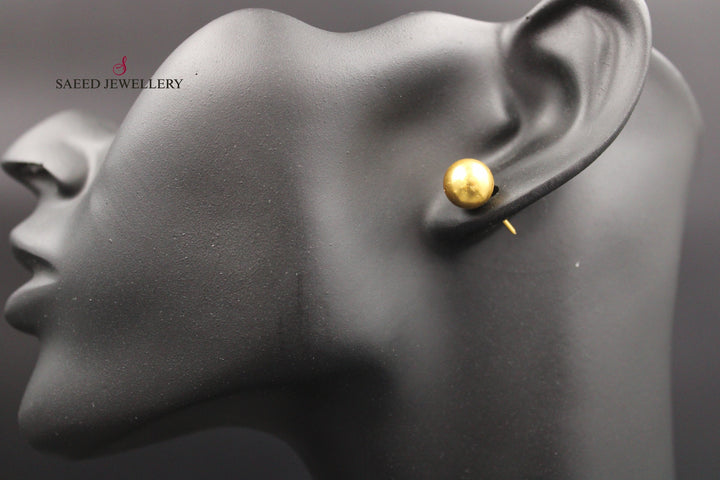 21K Gold Fancy screw Earrings by Saeed Jewelry - Image 2