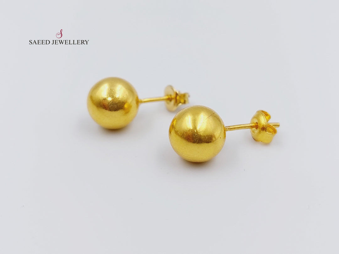 21K Gold Fancy screw Earrings by Saeed Jewelry - Image 9