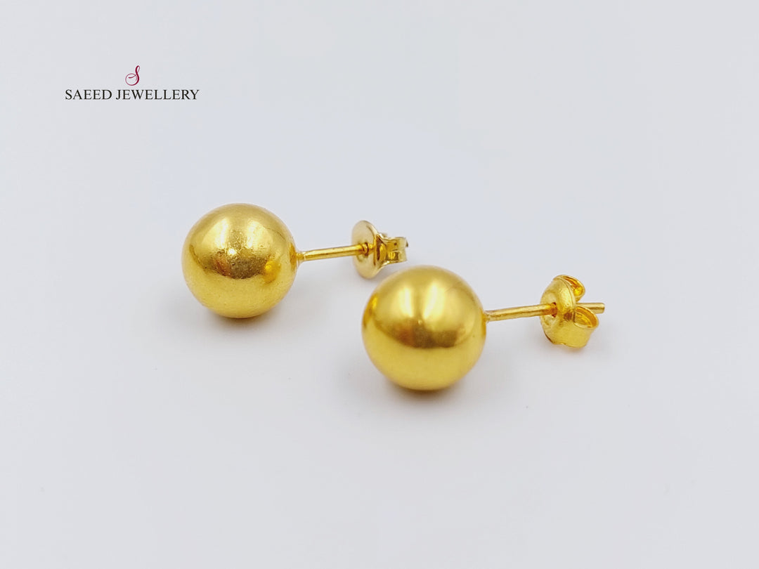 21K Gold Fancy screw Earrings by Saeed Jewelry - Image 5