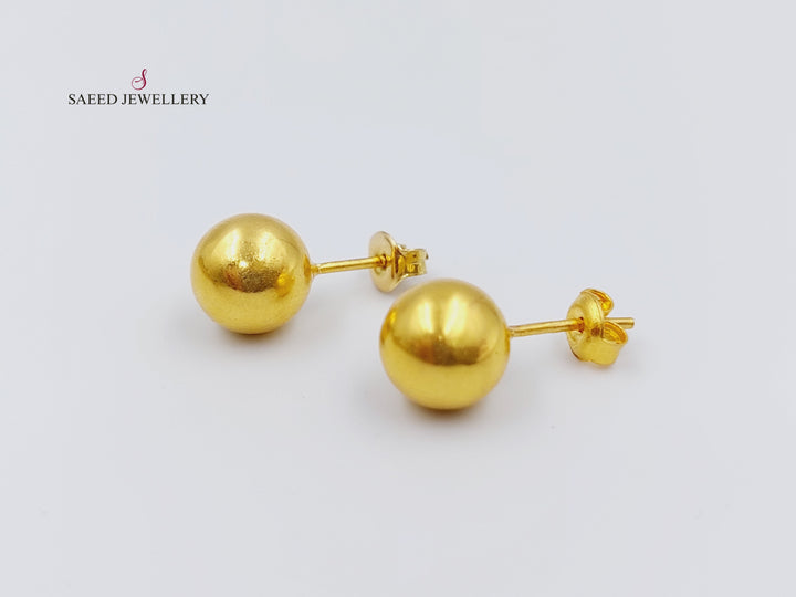 21K Gold Fancy screw Earrings by Saeed Jewelry - Image 10