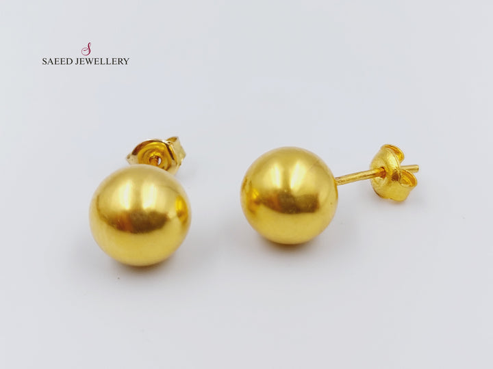 21K Gold Fancy screw Earrings by Saeed Jewelry - Image 1