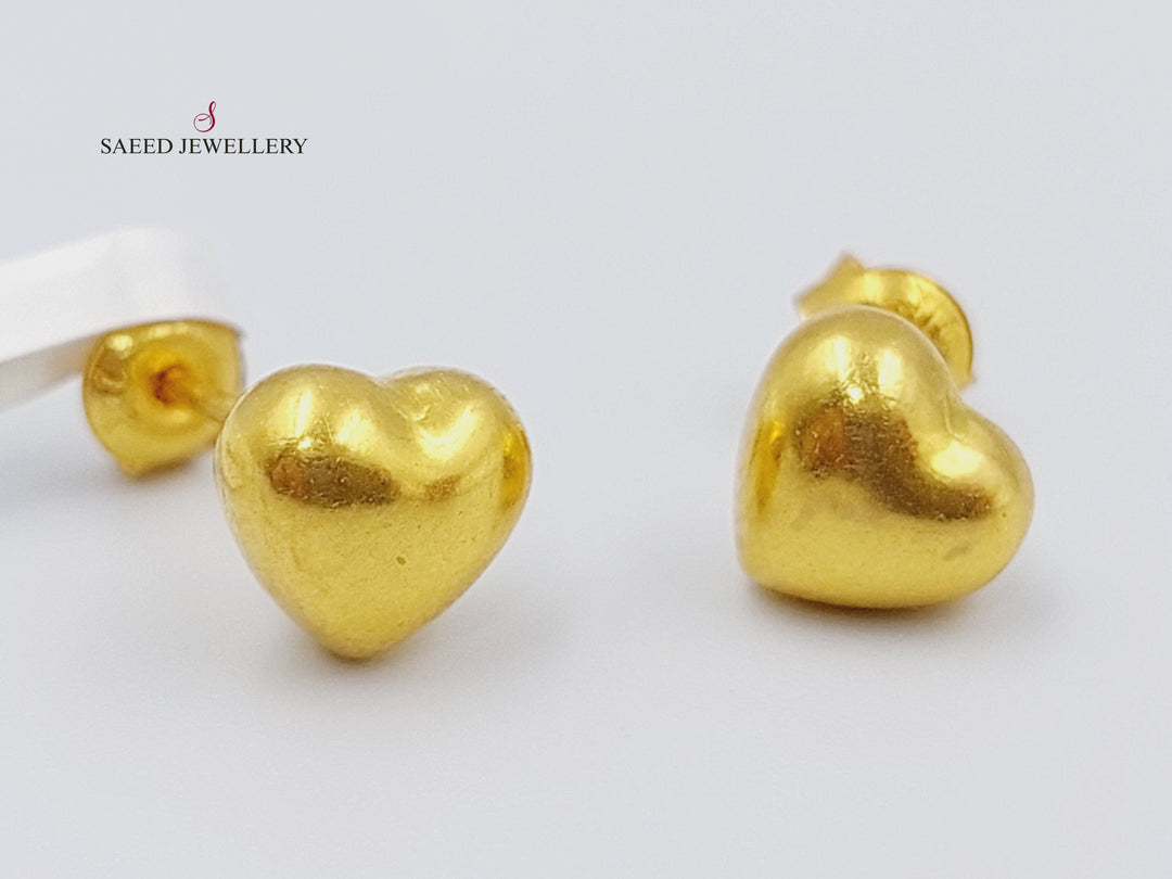 21K Gold Fancy screw Earrings by Saeed Jewelry - Image 2