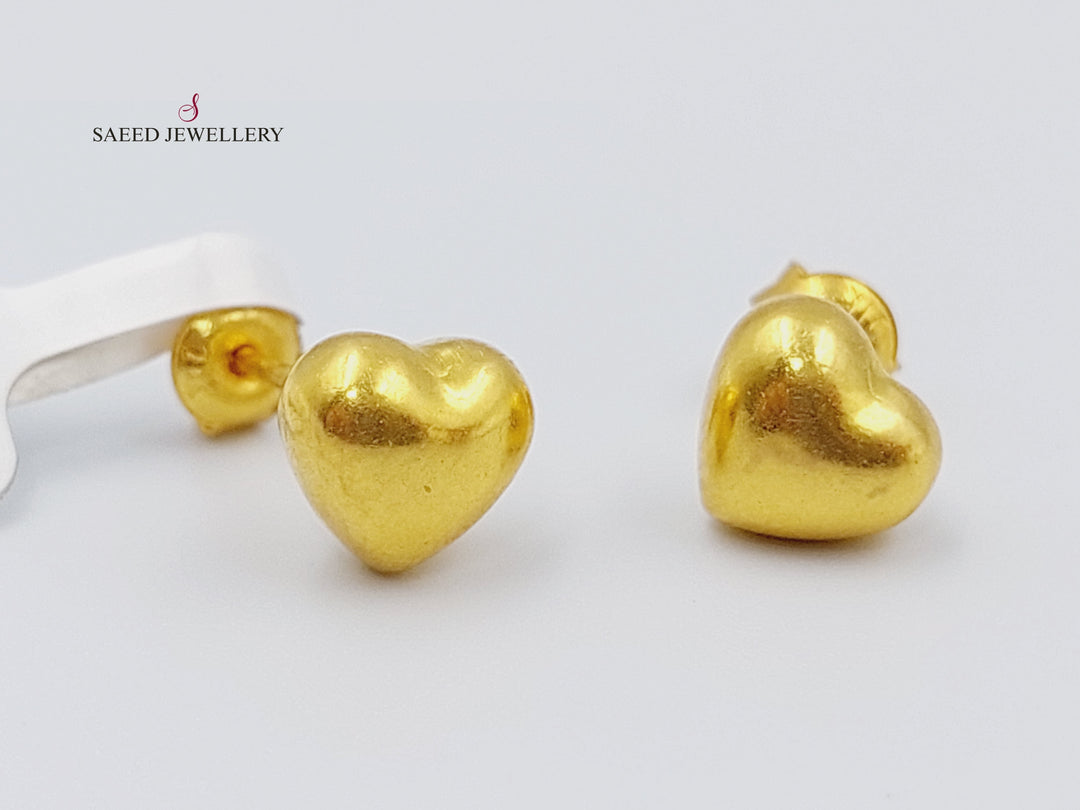 21K Gold Fancy screw Earrings by Saeed Jewelry - Image 4