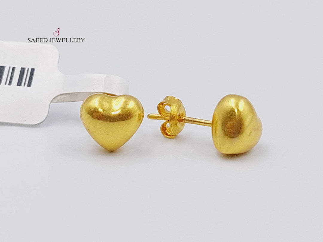 21K Gold Fancy screw Earrings by Saeed Jewelry - Image 1