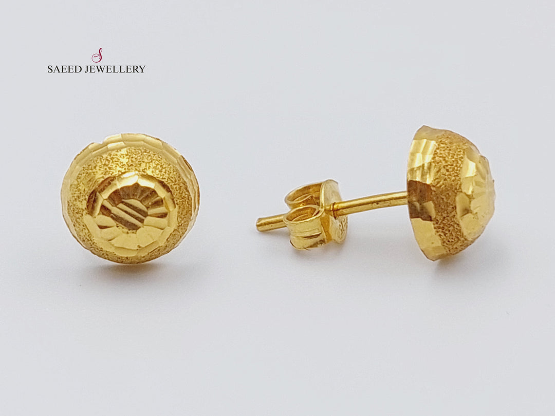 21K Gold Fancy screw Earrings by Saeed Jewelry - Image 6