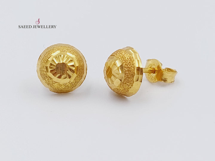 21K Gold Fancy screw Earrings by Saeed Jewelry - Image 7