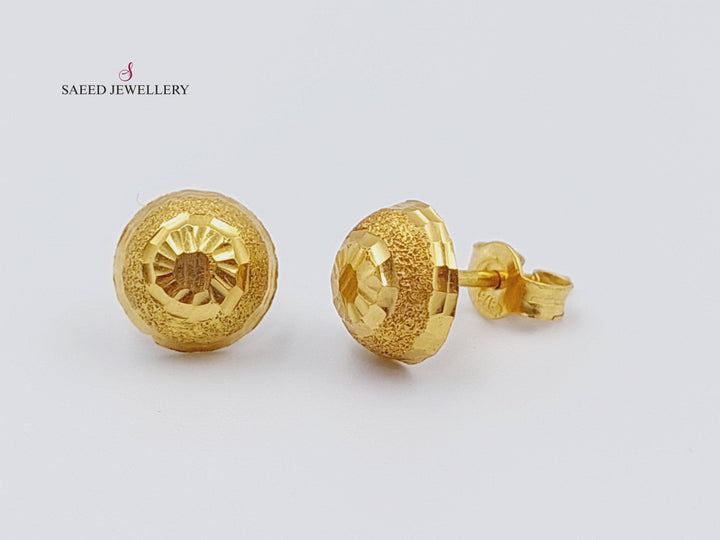 21K Gold Fancy screw Earrings by Saeed Jewelry - Image 8