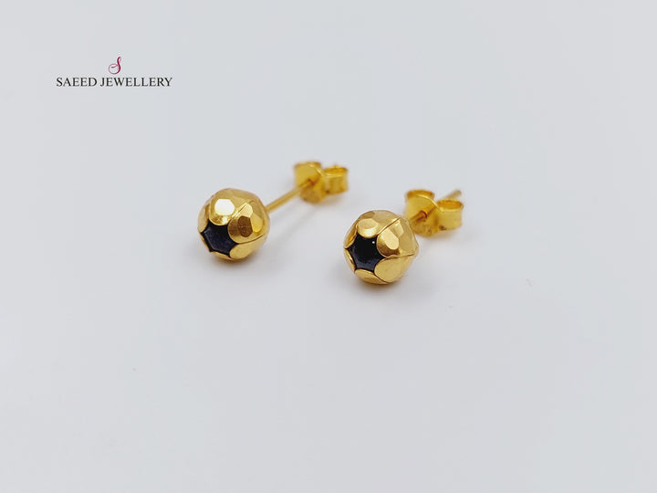 21K Gold Fancy screw Earrings by Saeed Jewelry - Image 7