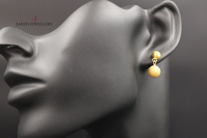 21K Gold Fancy screw Earrings by Saeed Jewelry - Image 2