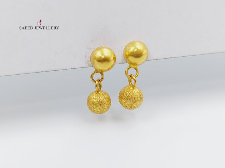 21K Gold Fancy screw Earrings by Saeed Jewelry - Image 4