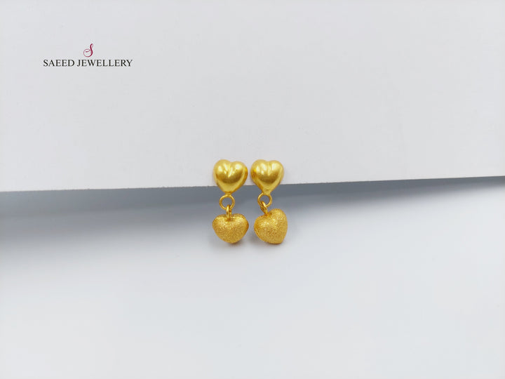 21K Gold Fancy screw Earrings by Saeed Jewelry - Image 10