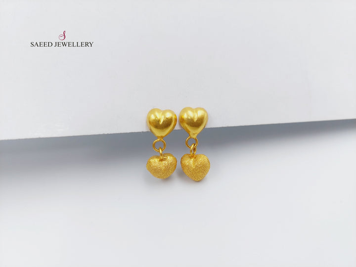 21K Gold Fancy screw Earrings by Saeed Jewelry - Image 12