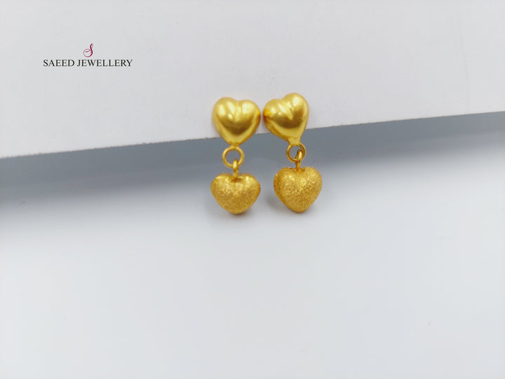 21K Gold Fancy screw Earrings by Saeed Jewelry - Image 2