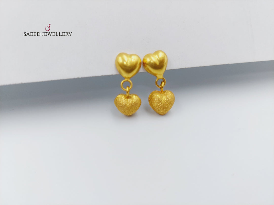 21K Gold Fancy screw Earrings by Saeed Jewelry - Image 1