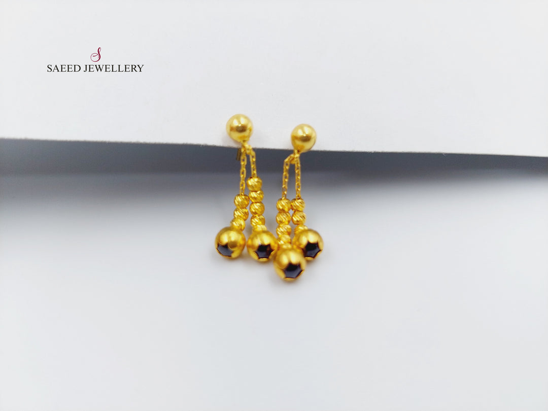 21K Gold Fancy screw Earrings by Saeed Jewelry - Image 7