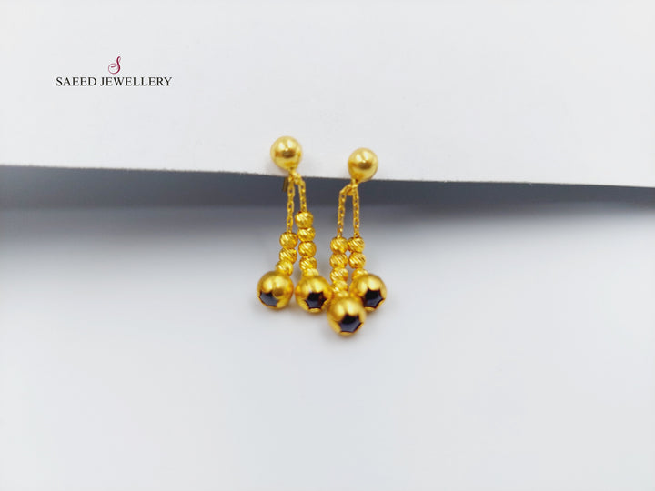 21K Gold Fancy screw Earrings by Saeed Jewelry - Image 3